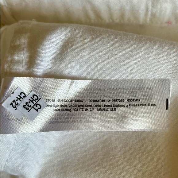 Ladies white linen blend wide leg pants - Picture 14 of 16